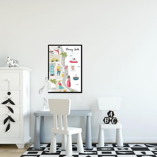 plakat edukacyjny z napisem nowy jork