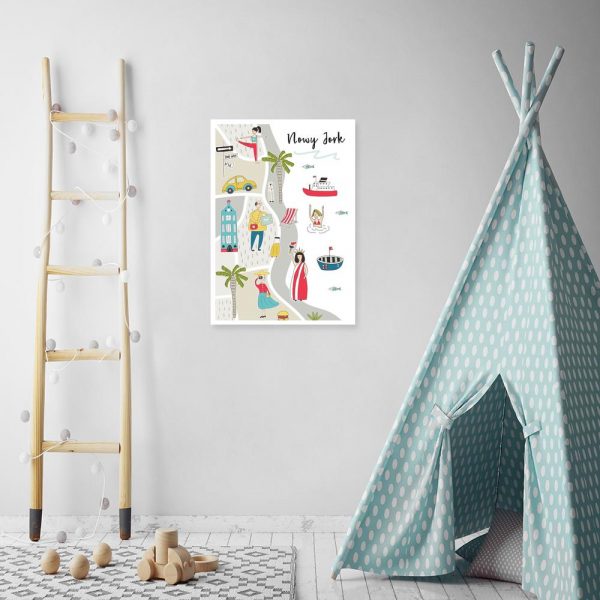 plakat z miastem do pokoju dziecka