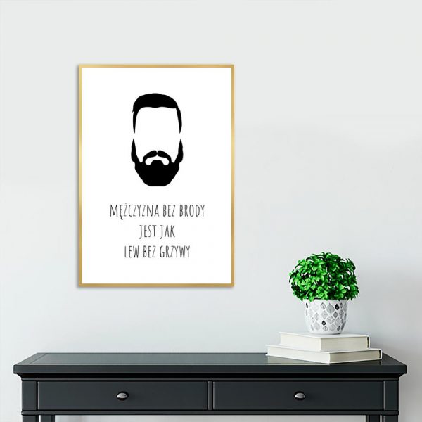 plakat z motywem brody do salonu barberskiego