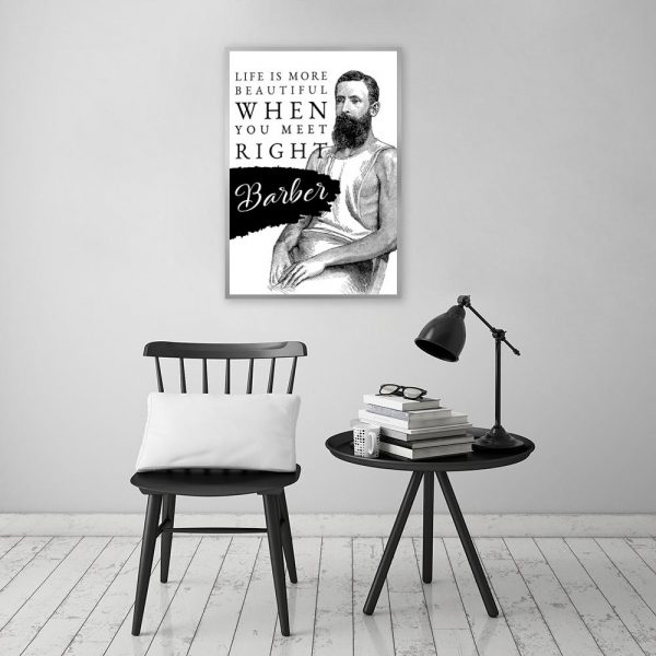 plakat z napisem do salonu barberskiego