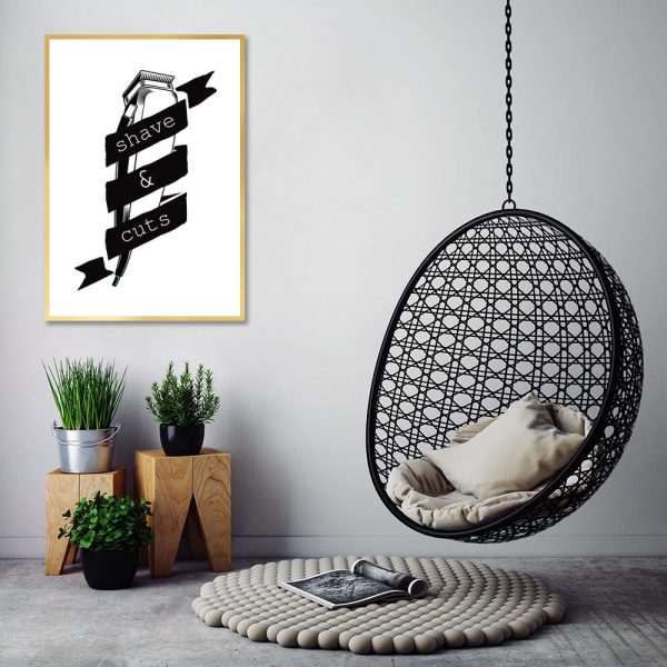plakat z golarką do salonu barberskiego