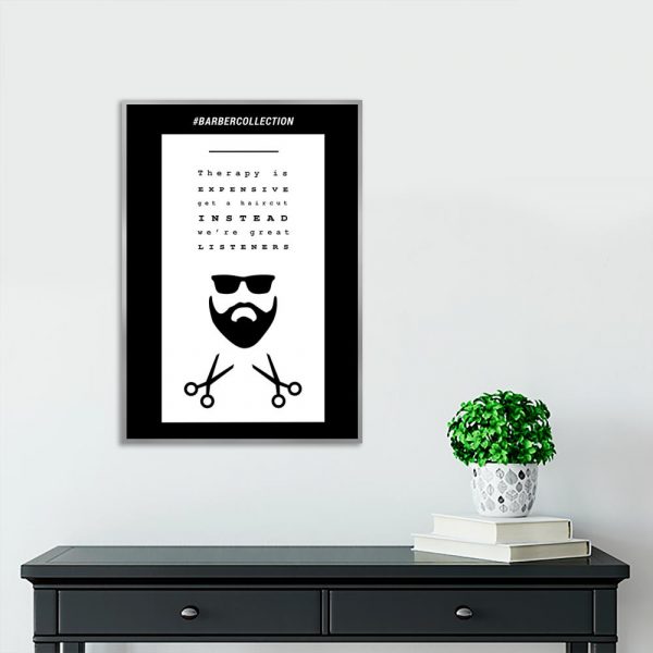 plakat z napisami do salonu barberskiego