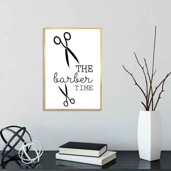 plakat z napisem do salonu barberskiego