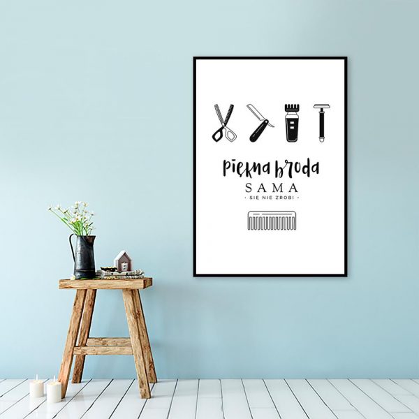 plakat z grzebieniem do salonu barberskiego