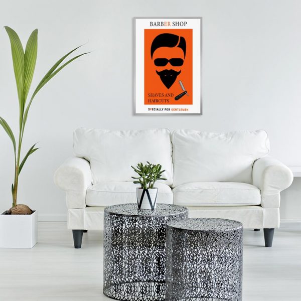 plakat z napisami do salonu barberskiego