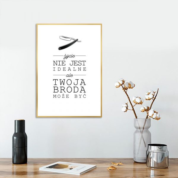 plakat z napisem do salonu barberskiego