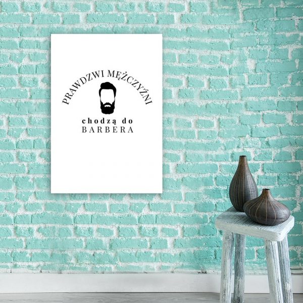 plakat w minimalistycznym stylu do salonu barberskiego