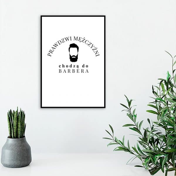 plakat z wizerunkiem mężczyzny dla barbera