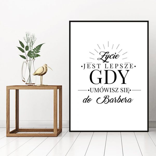 plakat z napisem do salonu barberskiego