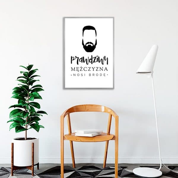 plakat z brodą do salonu barberskiego