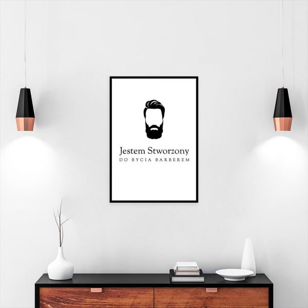 plakat z brodą do salonu barberskiego