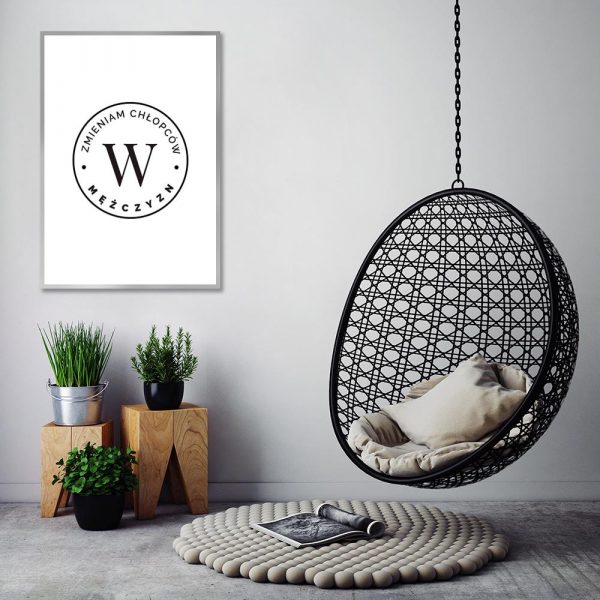 plakat w stylu minimalistycznym do salonu barberskiego