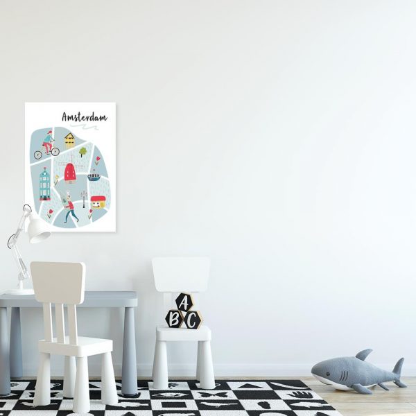 plakat z motywem miasta do pokoju dziecka