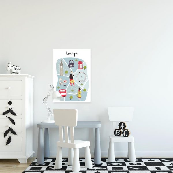 plakat z motywem londynu na ścianę pokoju dziecka