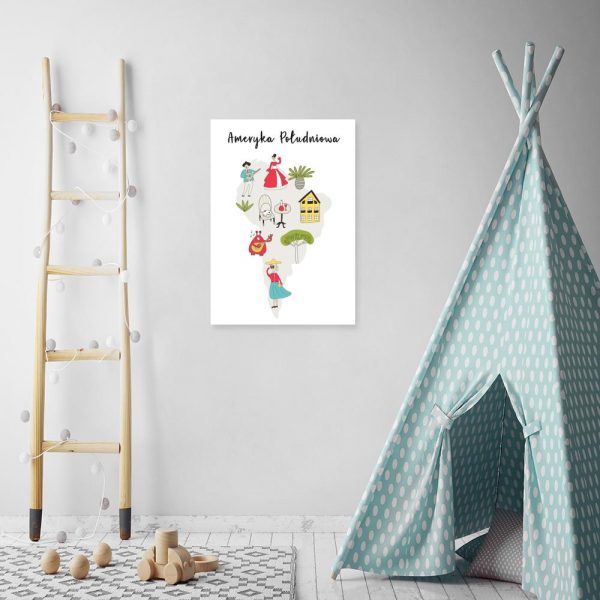 plakat z motywem Ameryki do pokoju dziecka