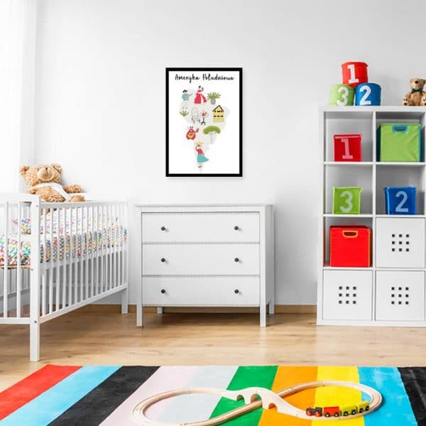 plakat z kształtem kontynentu do pokoju dziecka