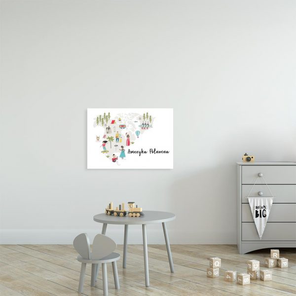 plakat z motywem Ameryki Północnej do pokoju dziecka