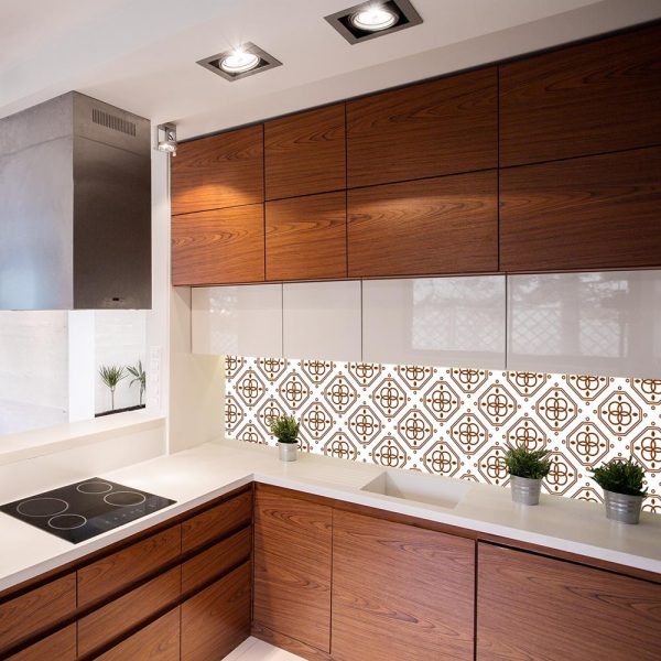 fototapeta kuchenna z brązowym wzorem