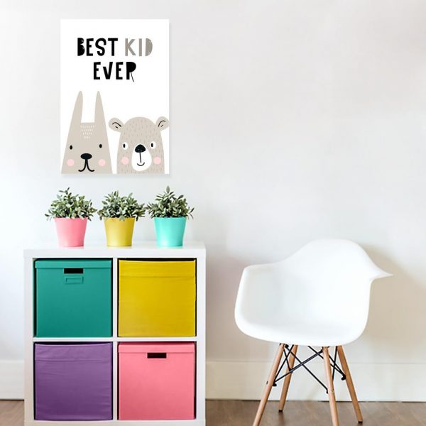 obraz z napisem Best kid ever do pokoju dziecka