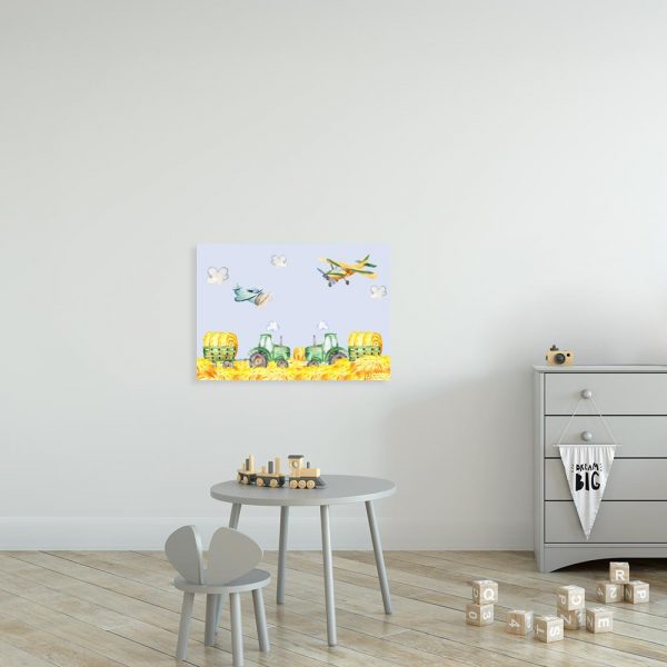 obraz dziecięcy z latającymi samolotami