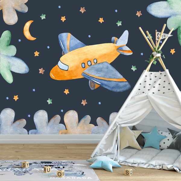 fototapeta dziecięca z kolorowymi elementami do pokoju dziecka