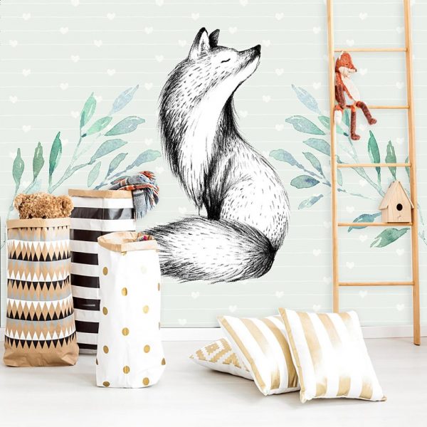 czarno-biały lis jako ozdoba