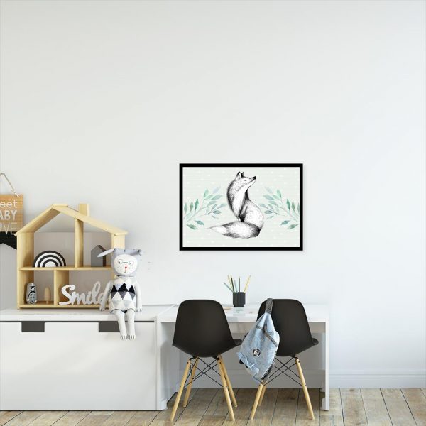 plakat z motywem lisa