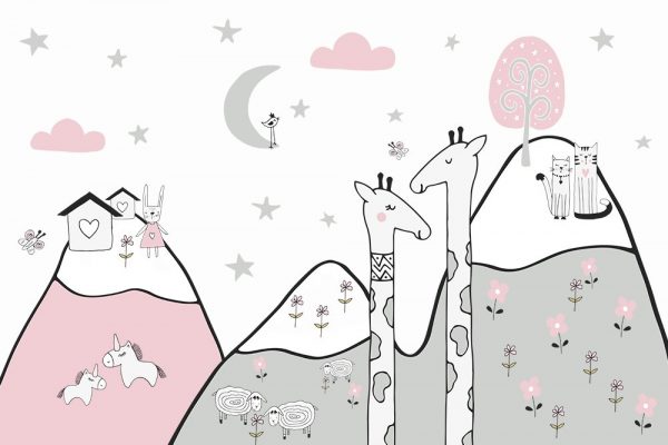 kolorowa tapeta do ozdoby pokoju dziecka