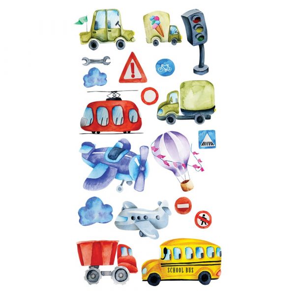 samochody i busy na naklejce