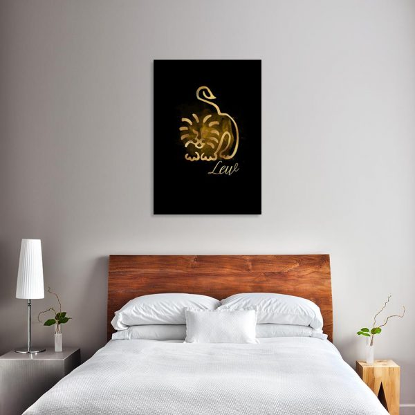 lew na obrazie do sypialni