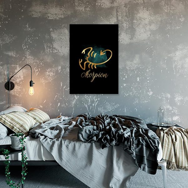 skorpion na obrazie w sypialni
