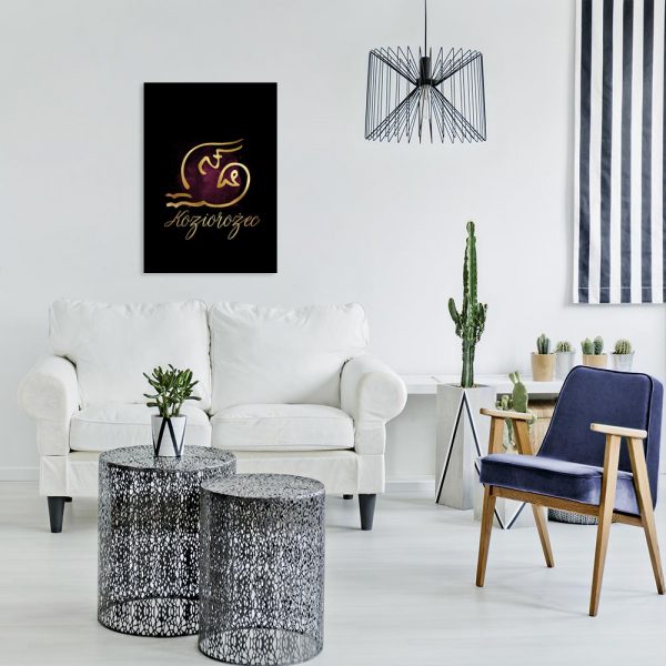 obraz z żółtym koziorożcem