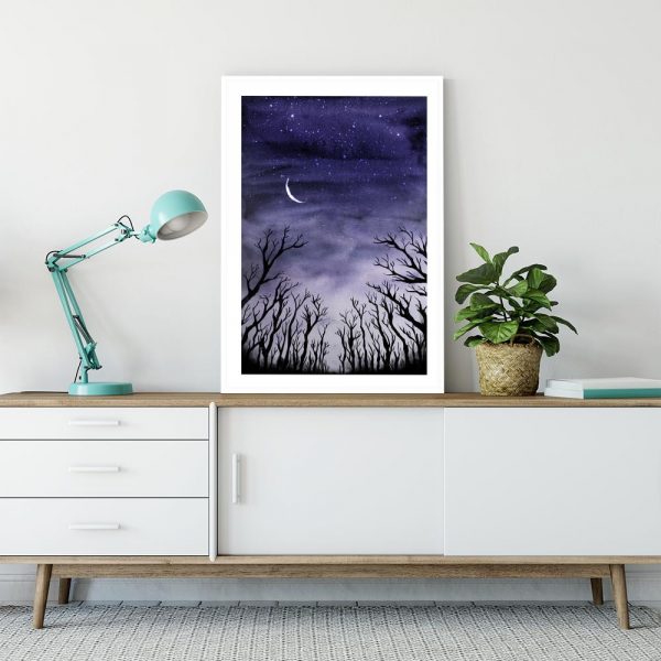 plakat z nocnym niebem