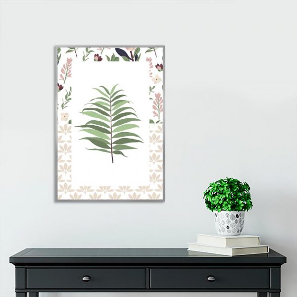 zielony liść na plakacie