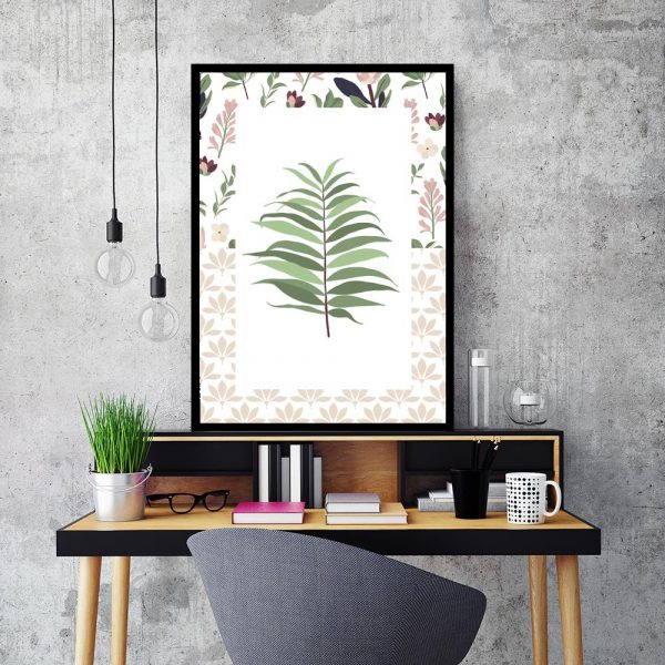 dekoracja z roślinnym motywem