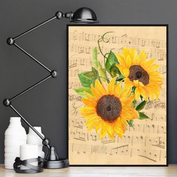 kwiecista dekoracja z motywem muzycznym