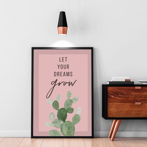 plakat pionowy z kaktusem