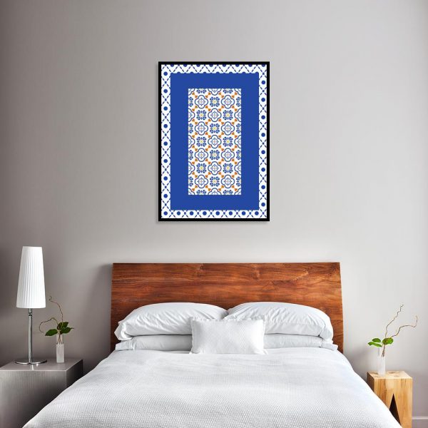 plakat do sypialni z kolorowymi elementami