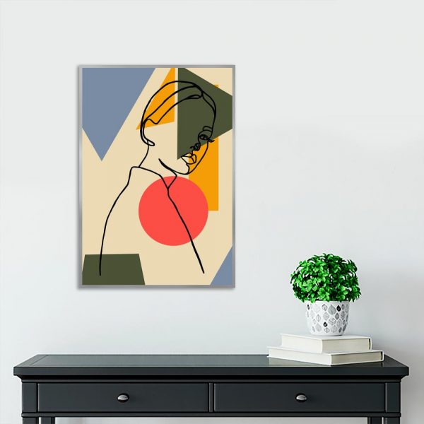 kobieta na kolorowym tle