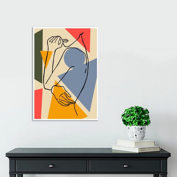 plakat z kobietą i wzorami