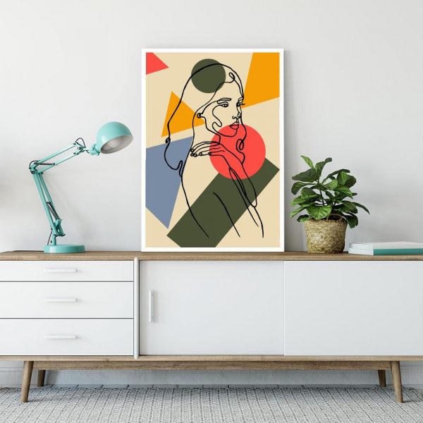 pionowa dekoracja z kobietą