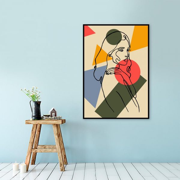 kolorowy wzór z kobietą