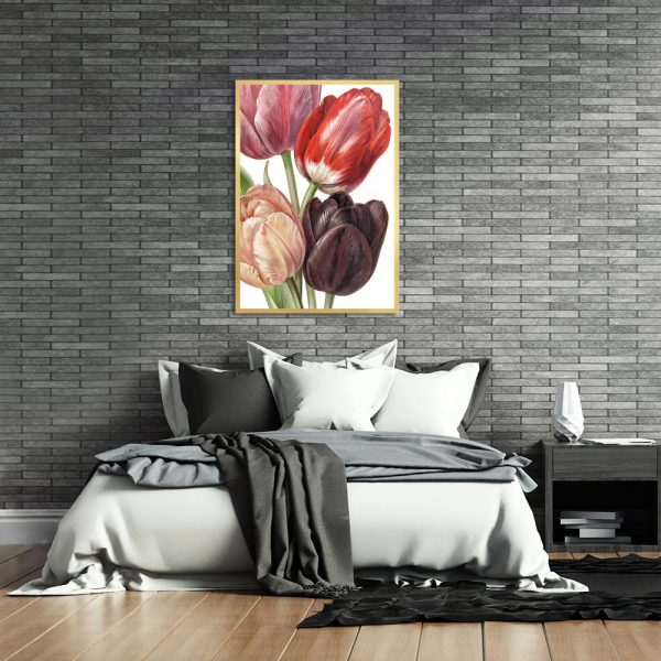 tulipany jako dekoracja na plakacie