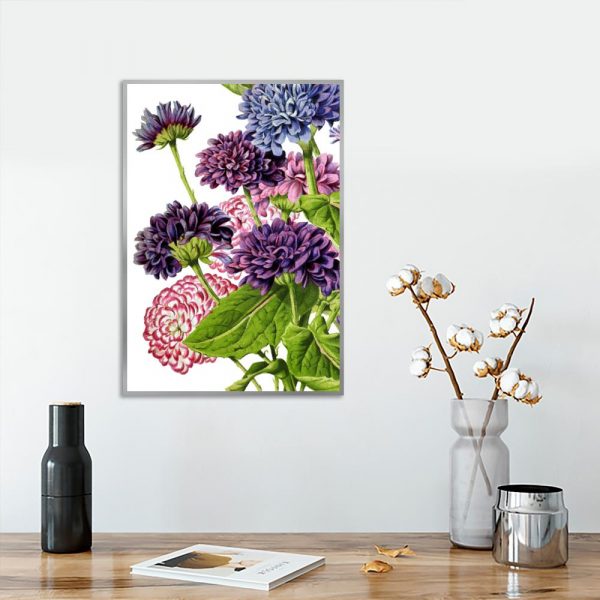 plakat z kwiatami jako dekoracja