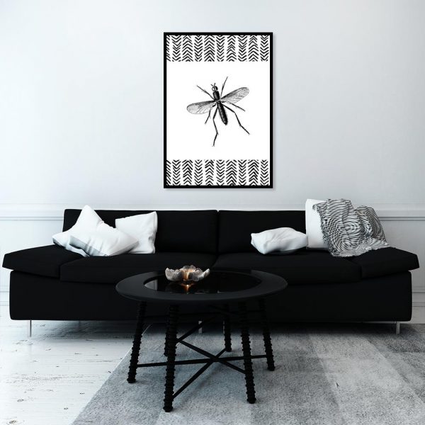 owad na plakacie biało-czarny