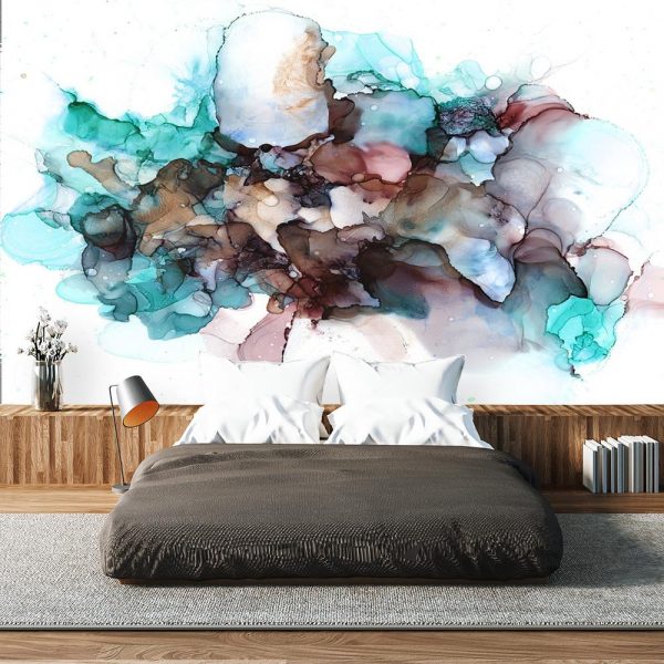 sypialnia z motywem tapety