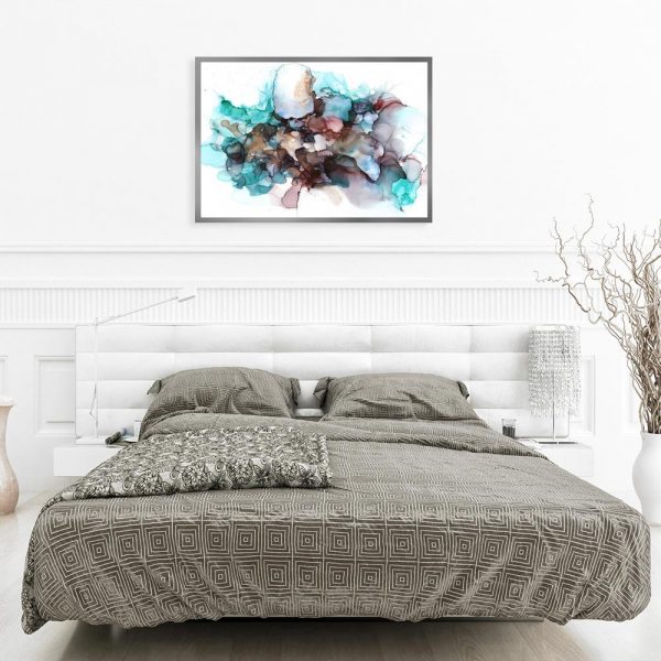 wodniste plamy jako dekoracja na plakacie