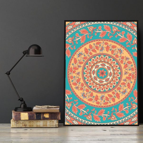 pionowy plakat i łowickie wzorki