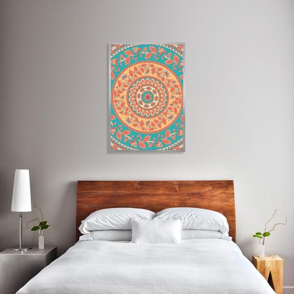 kolorowa dekoracja nad łóżko