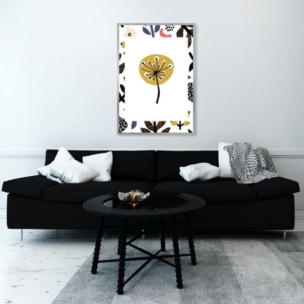 kwiat na plakacie do salonu